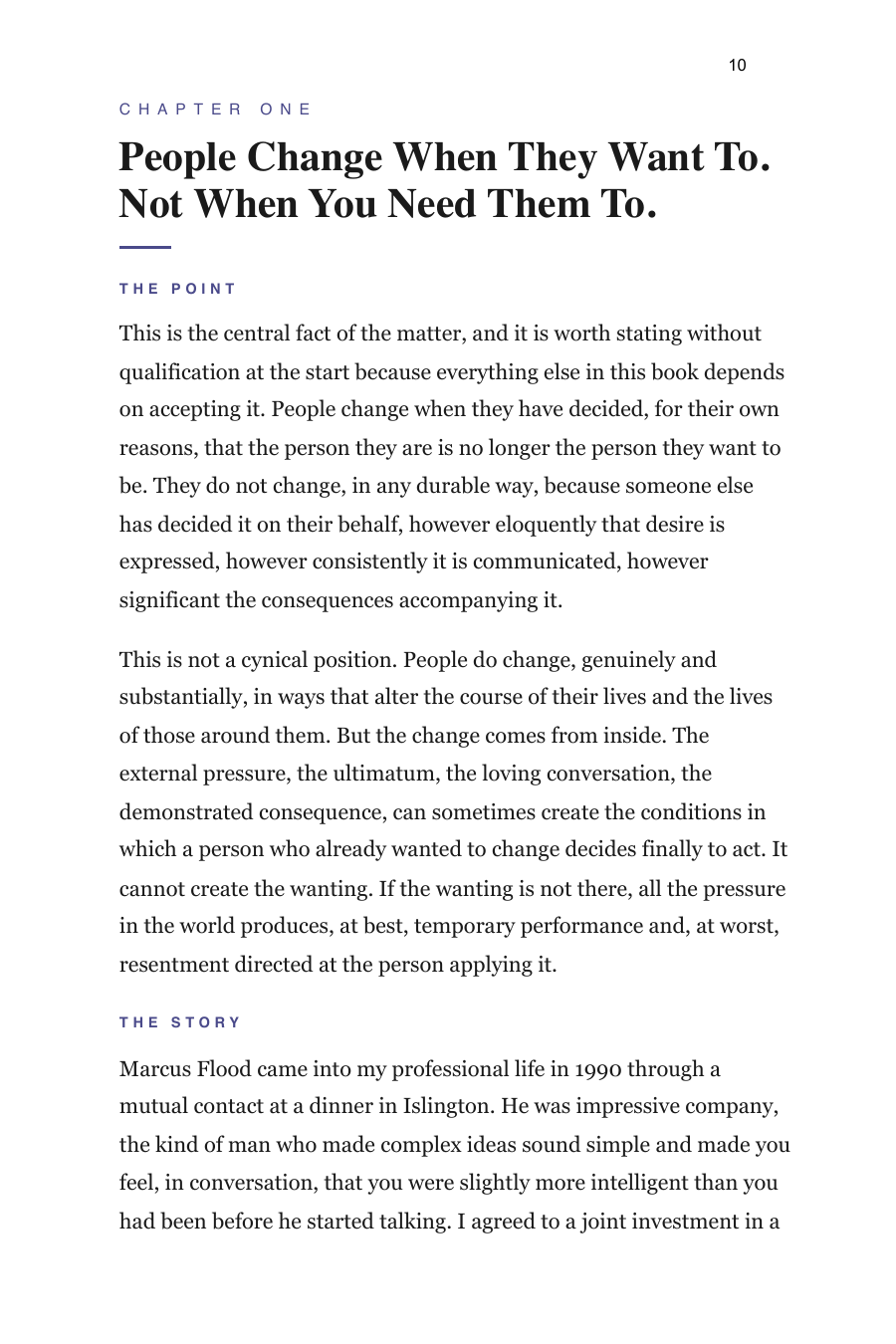 A page from How to Deal with Someone Who Won't Change, actual size