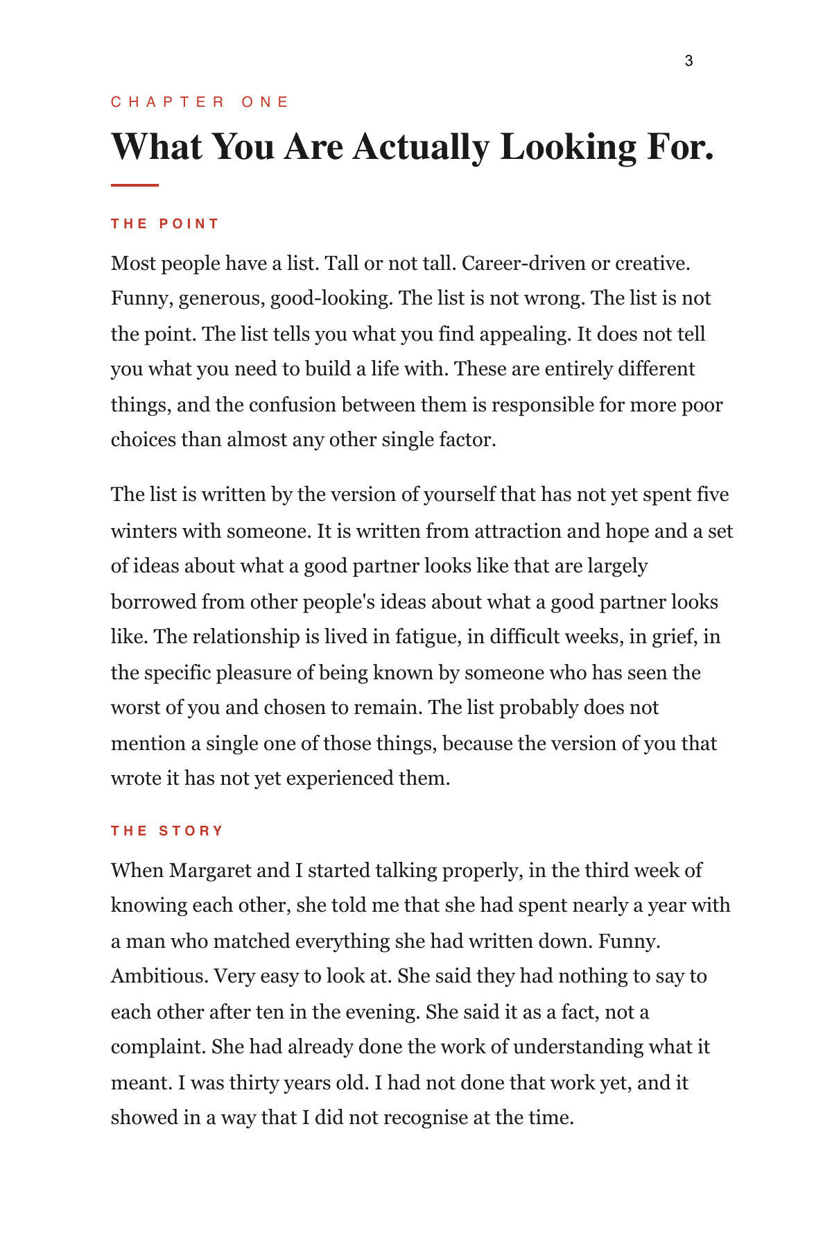 A page from How to Choose Someone Worth Choosing, actual size