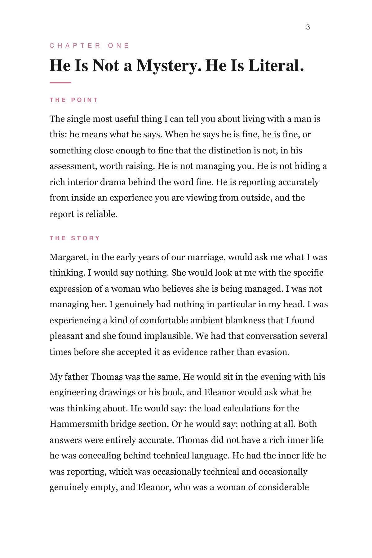 A page from How to Live With a Man, actual size